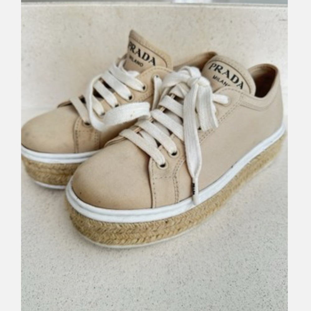 Prada Tan Platform Sneakers